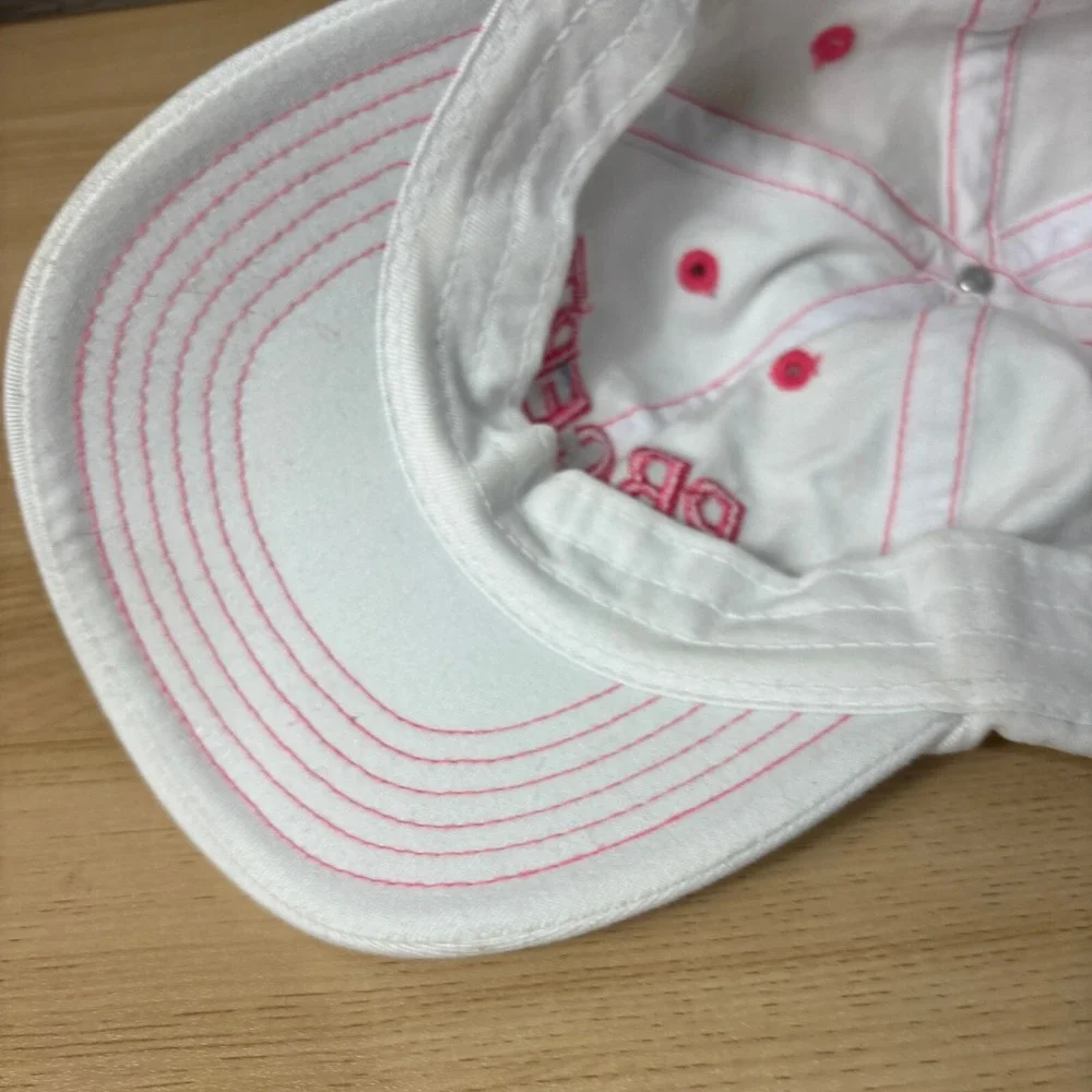 Precept Hat Cap Girls Youth‎ White Pink Golf Golfing Adjustable Kids